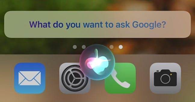 Siri repassa suas instruções para o Google Assistente
