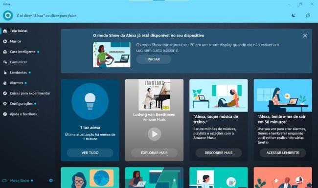 A Alexa para computador funciona nas versões 10 e 11 do Windows.
