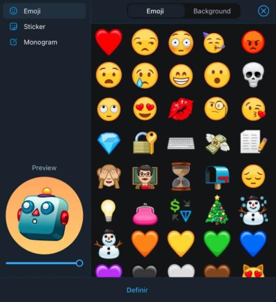Será possível criar avatares do Telegram com base em emojis