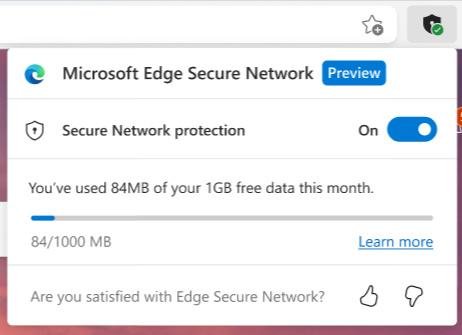 Novo recurso de VPN no Microsoft Edge. (Fonte: XDA Developers / Reprodução)