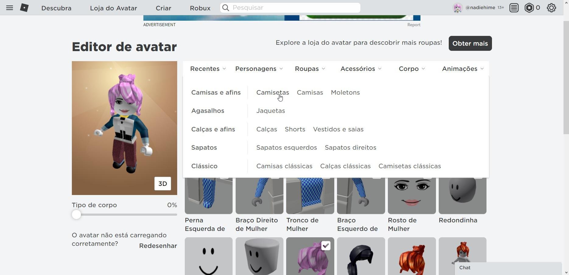 Como criar roupas na Roblox?