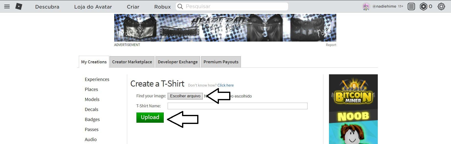 Como criar roupas na Roblox?