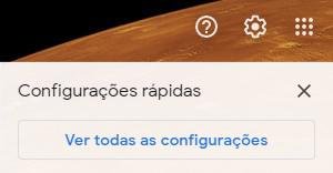 Clique na engrenagem para ter acesso à opções de configurações do Gmail