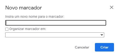 É preciso dar um nome ao novo marcador