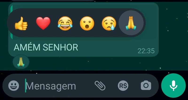 WhatsApp reação