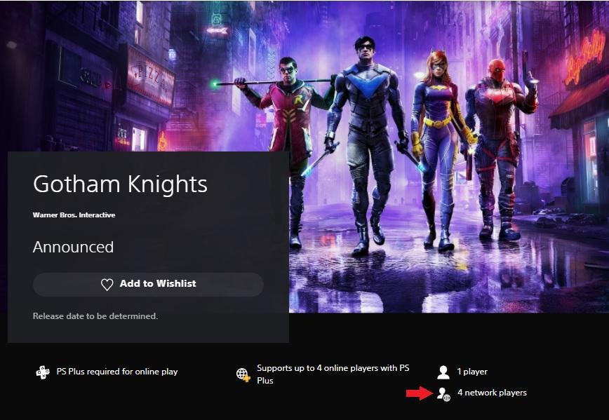 Tag para 4 jogadores em rede aparece em Gotham Knights na PSN