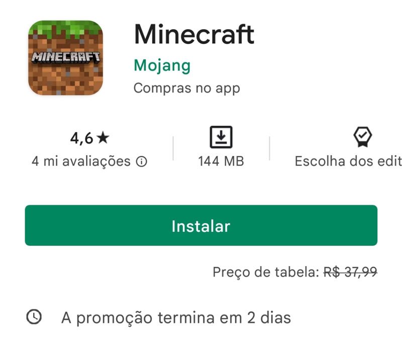 E-Eu consegui baixar o minecraft de graça na play store, mas isso aconteceu  enquanto estava jogando ele: - iFunny Brazil