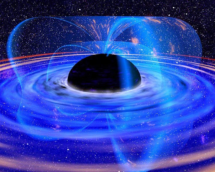 Representação artística de um buraco negro.
