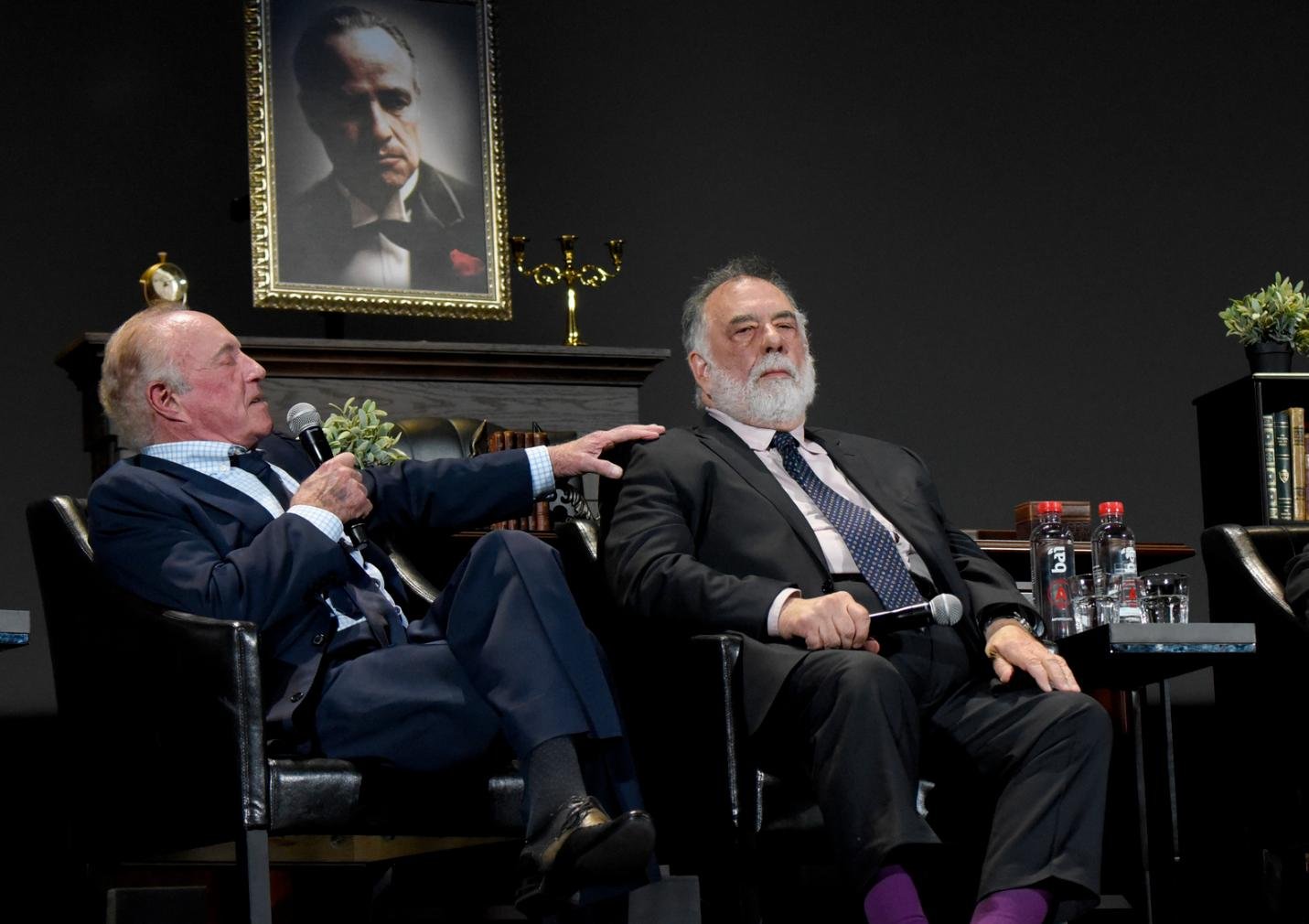 James Caan (cotado para participar do filme) e Francis Ford Coppola em evento de 'O Poderoso Chefão'.
