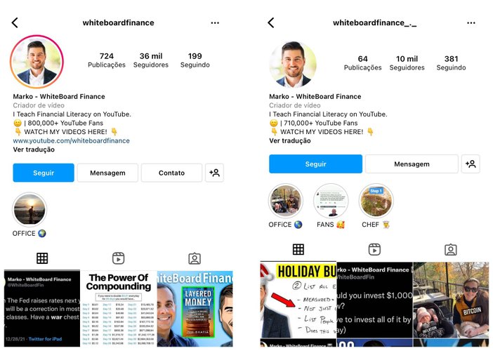 É preciso ficar atento aos perfis oficiais dos microinfluenciadores no Instagram