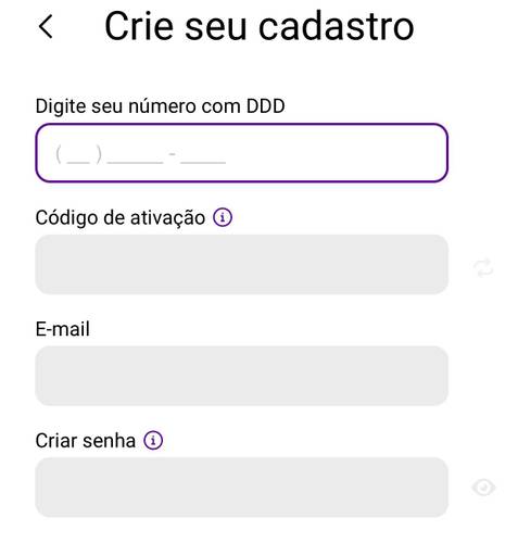 Preencha seus dados antes de ir para a tela de pagamentos
