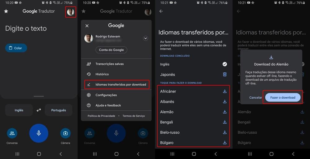 Você pode baixar e usar diversos idiomas totalmente offline usando o Google Tradutor