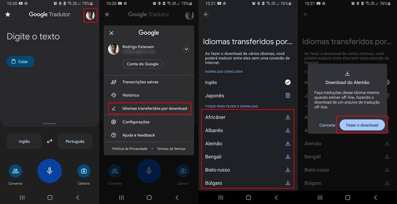 Você pode baixar e usar diversos idiomas totalmente offline usando o Google Tradutor