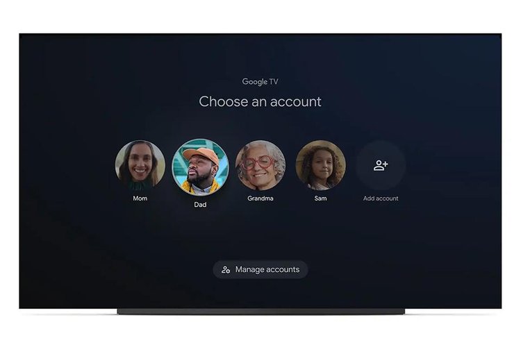 Sistema de perfis no Google TV. (Fonte: 9to5Google / Reprodução)