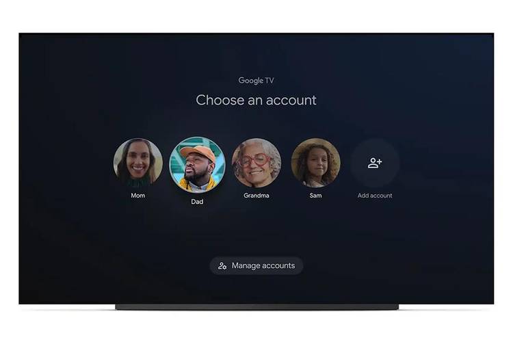 Sistema de perfis no Google TV. (Fonte: 9to5Google / Reprodução)