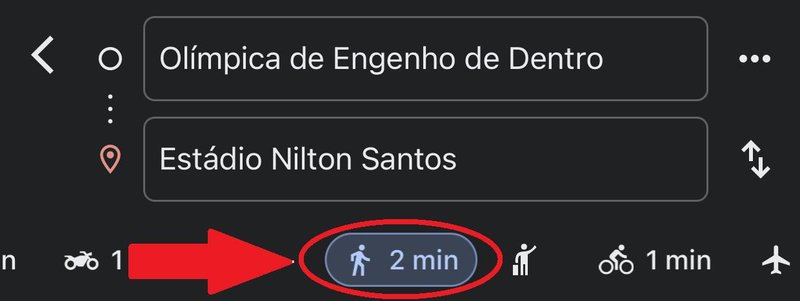 É preciso sinalizar que a rota será feita a pé para que o recurso do Live View funcione