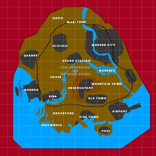 Suposto mapa de Warzone 2, mostrando água por toda parte