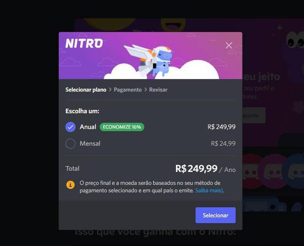 Insira os dados de pagamento e finaliza a compra