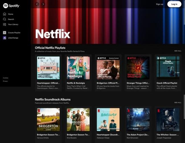 O Netflix Hub está disponível nas versões paga e gratuita do Spotify.