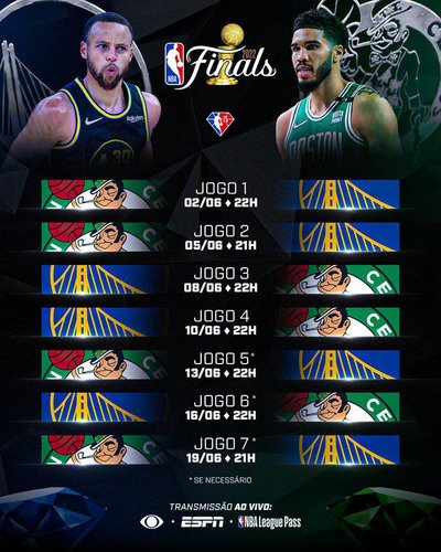 Programação dos jogos divulgada pelo NBA Brasil. (Twitter: NBA Brasil)