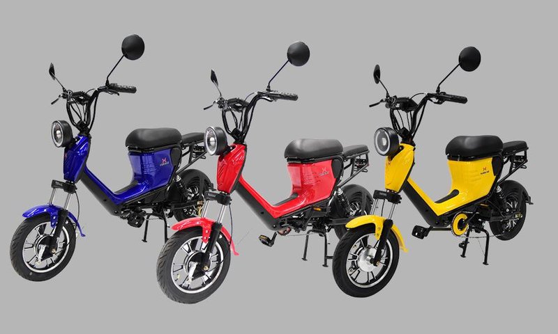 S-Bike, a bicicleta elétrica da Shineray, tem diversas opções de cores como azul, vermelha, verde amarela, preta e branca