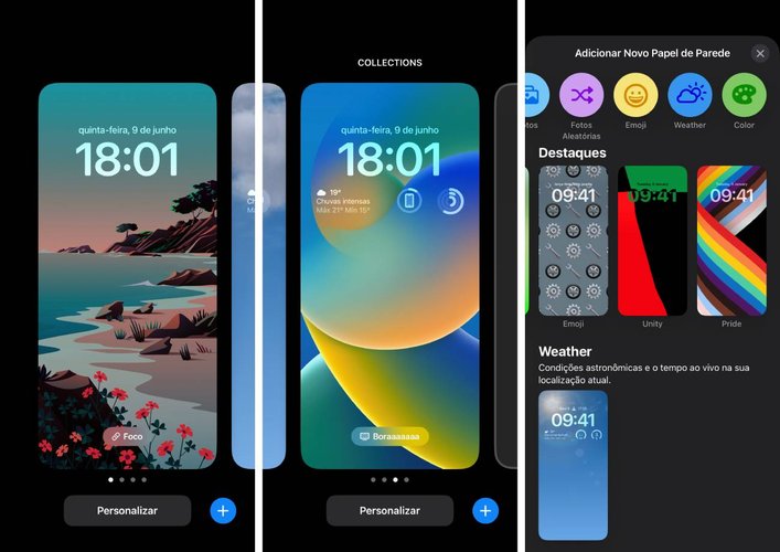 Tela de bloqueio iOS 16