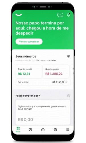 A plataforma Olivia ajuda os usuários a organizar a vida financeira.