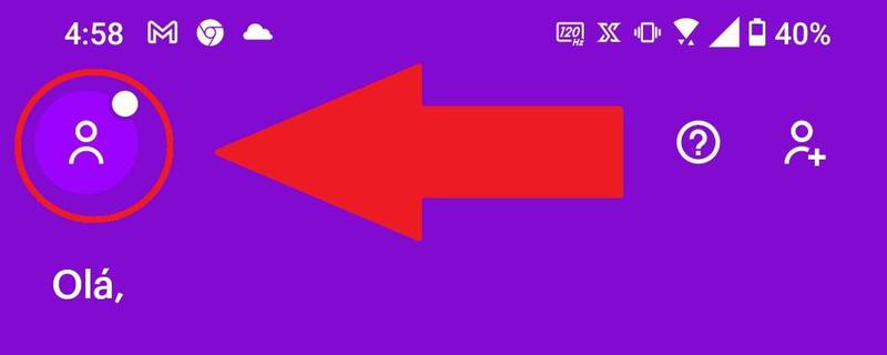 Aperte na sua foto de perfil para acessar as configurações da conta
