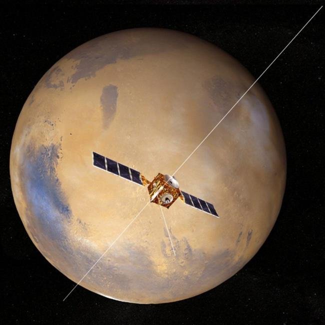 A sonda Mars Express orbita o Planeta Vermelho há quase 20 anos.