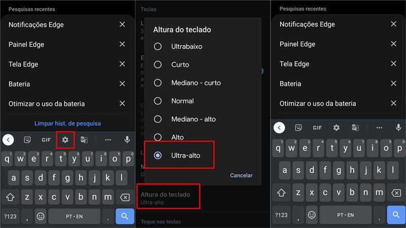 Um teclado mais alto é muito fácil de usar