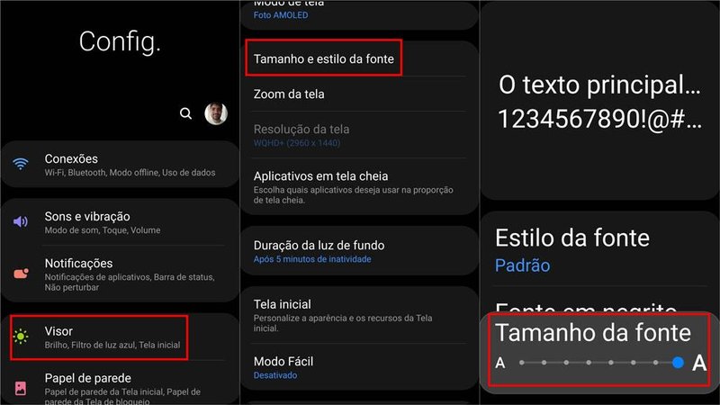 Aumentar o tamanho da fonte facilita bastante a leitura