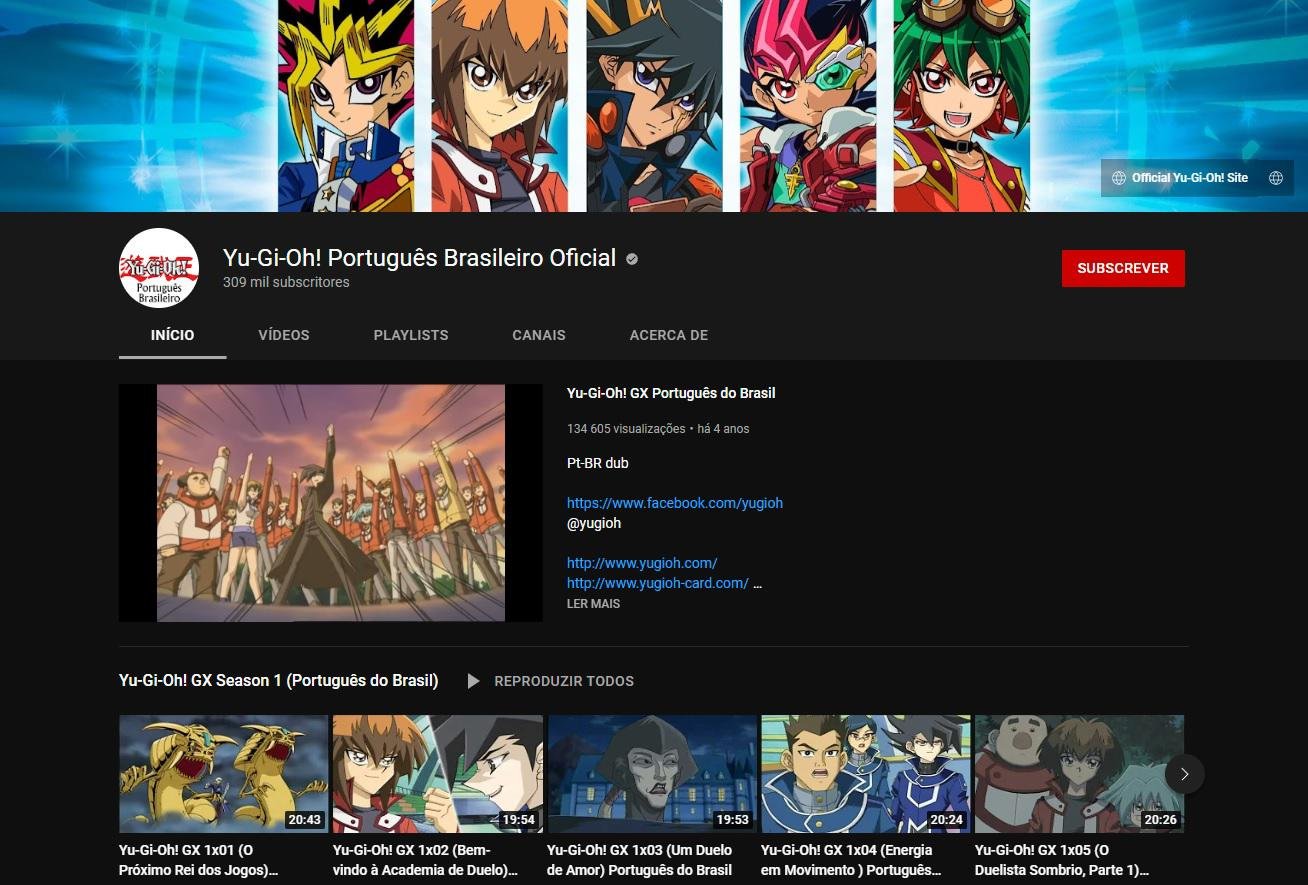 Canal de Yu-Gi-Oh no YouTube traz as três primeiras temporadas dubladas em português
