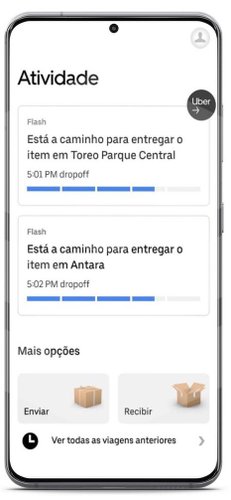 Novo Portal de Atividade para mais de uma viagem do Uber Flash.