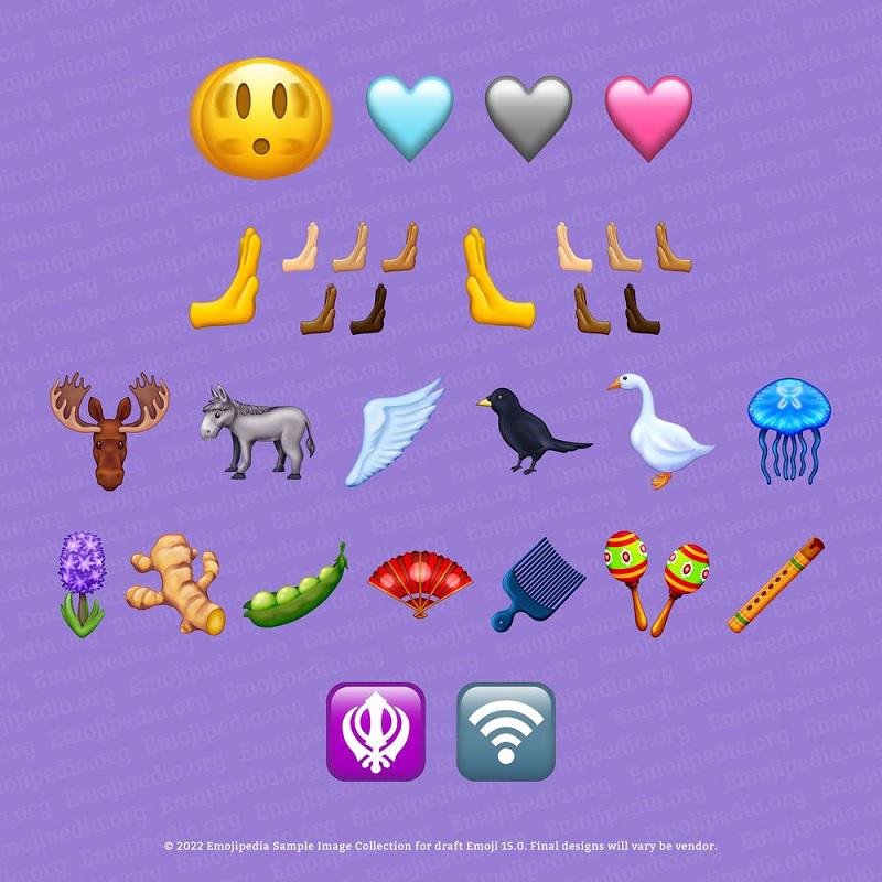 Novas opções de emojis que devem aparecer entre 2022 e 2023.