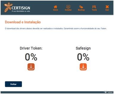 Clique nos botões para instalar os drivers