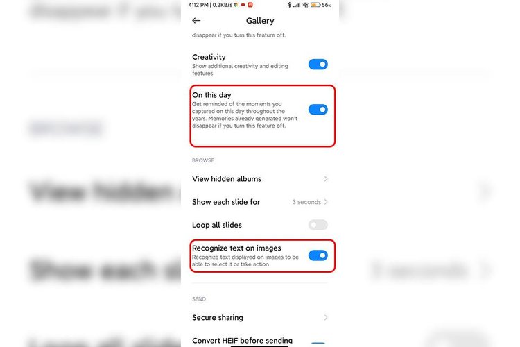 Detalhes das configurações do aplicativo "Galeria", na MIUI14. (Fonte: MyDrivers via GSMArena / Reprodução)