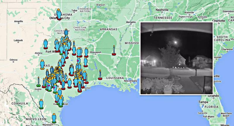 Evento AMS Fireball nº 4290-2022, no Texas, EUA, no domingo, 24 de julho de 2022. (Fonte: AMS/Divulgação.)