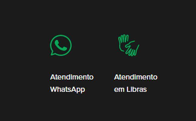 O ícone do atendimento em Libras está na parte inferior do site do banco.