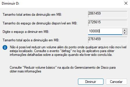 Processo para criar espaço não alocado no seu HDD ou SDD - Capturas feitas pela redação TecMundo. (TecMundo)