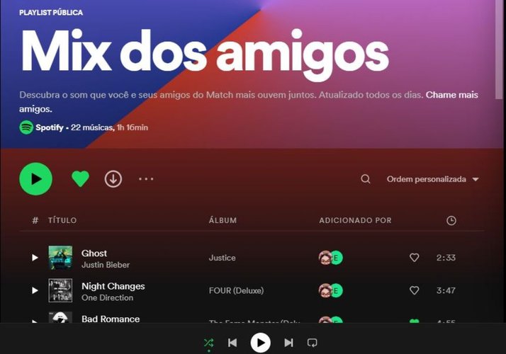 Playlist Mix dos Amigos