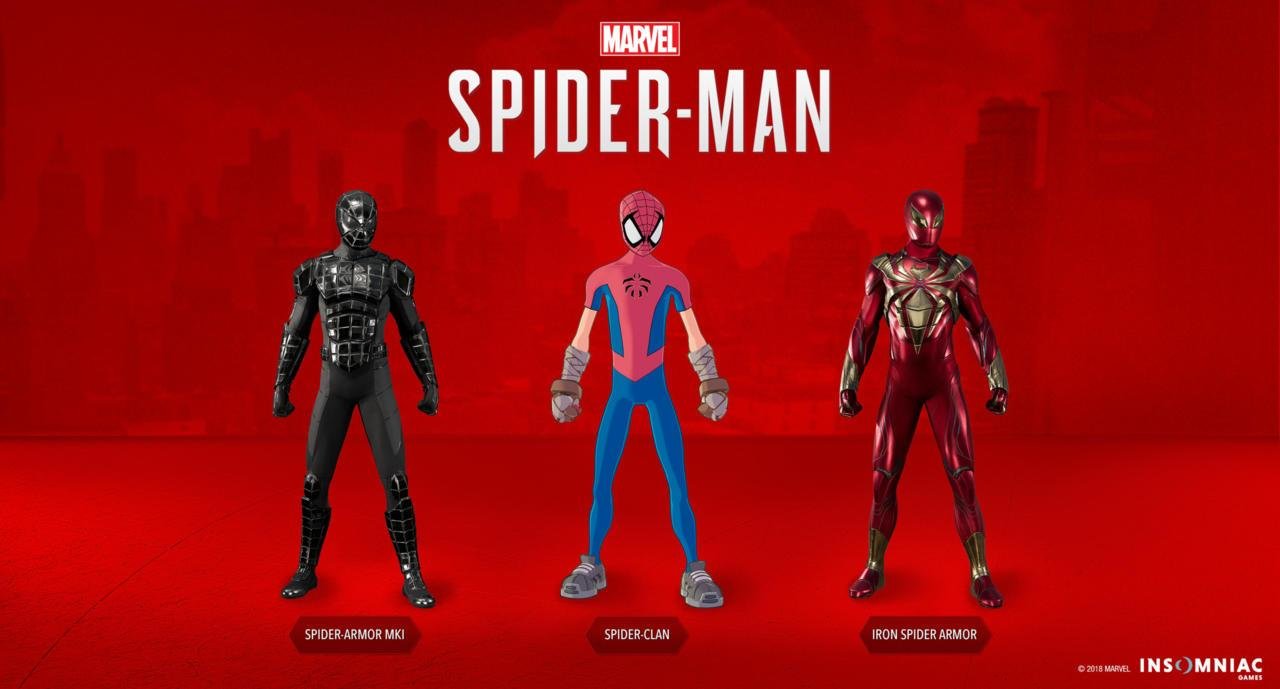 As skins Spider-Armor MKII, Spider-Clan e Iron Spider