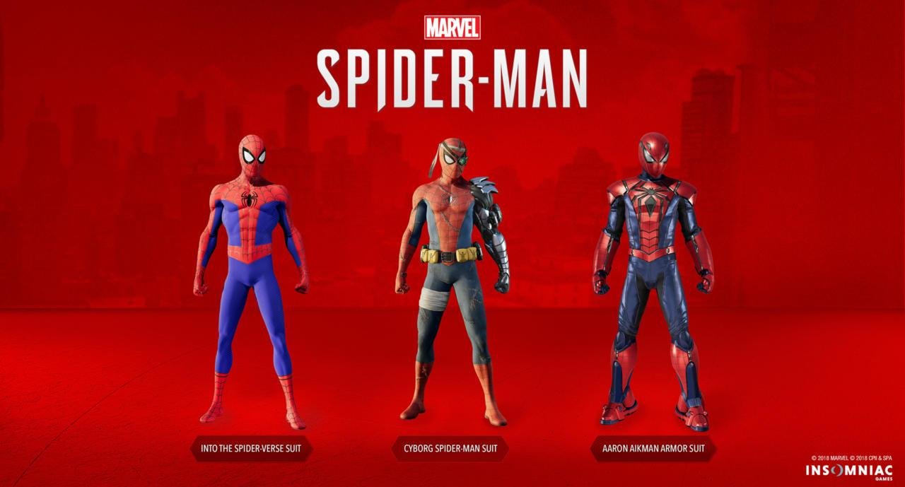 As roupas de Into the Spider-Verse, Cyborg Spider-Man e Aaron Aikman Armor Suit