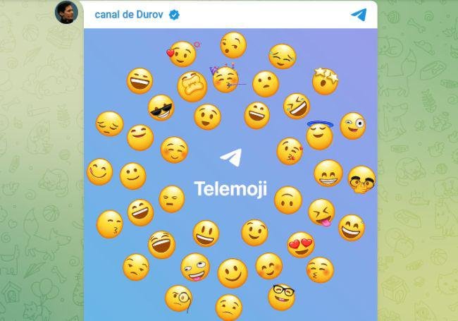 Durov mostrou como o Telemoji funciona.