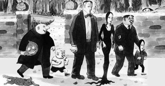 Obra original de Charles Addams, de 1930. Crédito: Reprodução/Internet