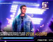 Free Fire vai comemorar 5 anos com música exclusiva de Justin Bieber