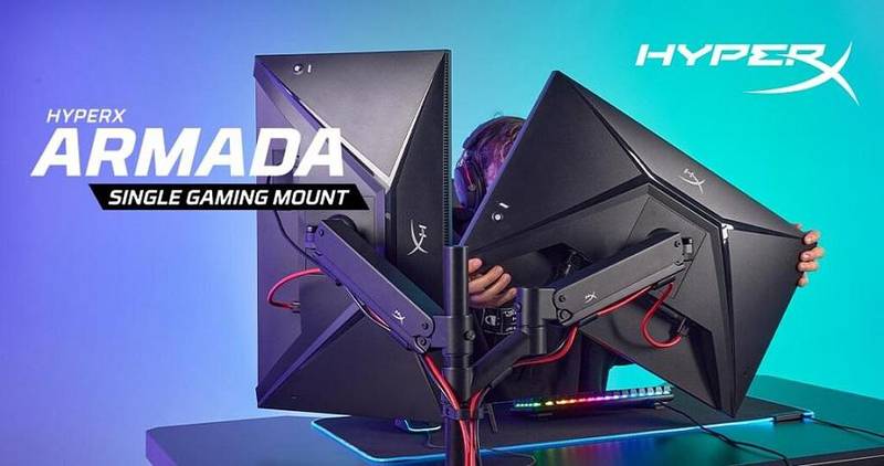 Suporte para monitores é compatível com "braços" extras.