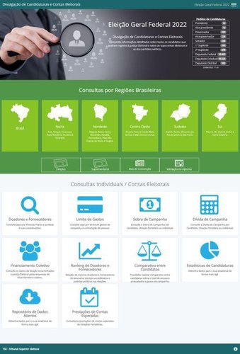 Página de Divulgação de Candidaturas e Contas Eleitorais do TSE.