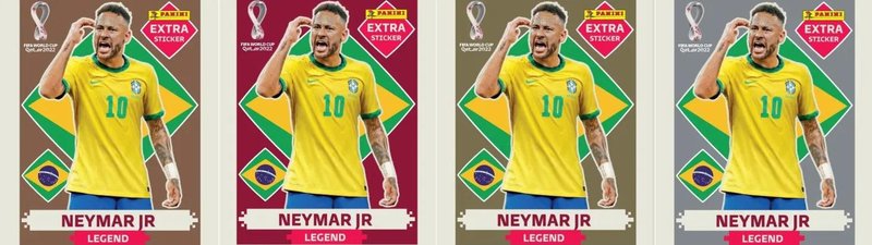 As figurinhas Legends possuem quatro versões diferentes para cada jogador