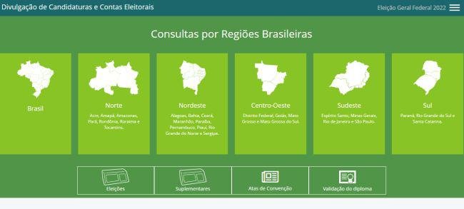 O site DivulgaCandContas tem informações sobre os candidatos de todas as regiões.