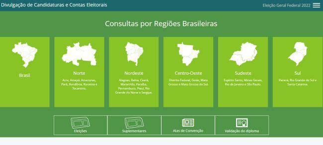 O site DivulgaCandContas tem informações sobre os candidatos de todas as regiões.